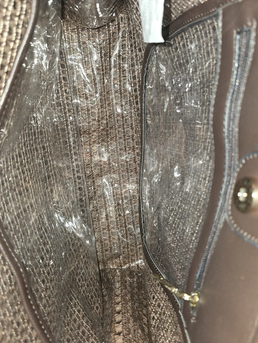 Steve Madden Woven Brown Tote Bag with Chain Strap